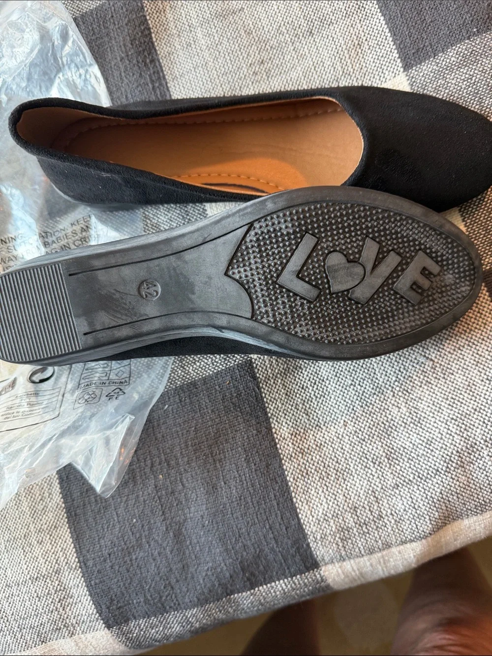 Love Black Suede-Look Ballet Flats